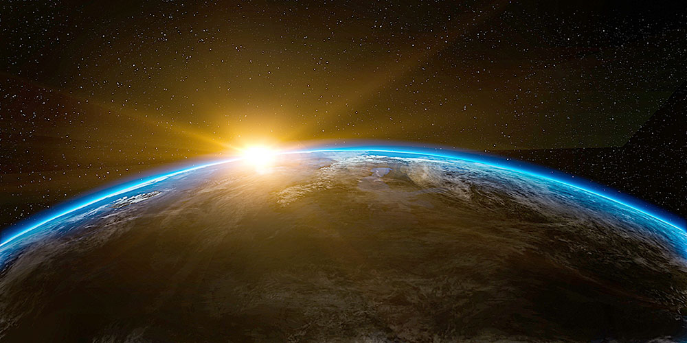 Horizon of planet Earth from space